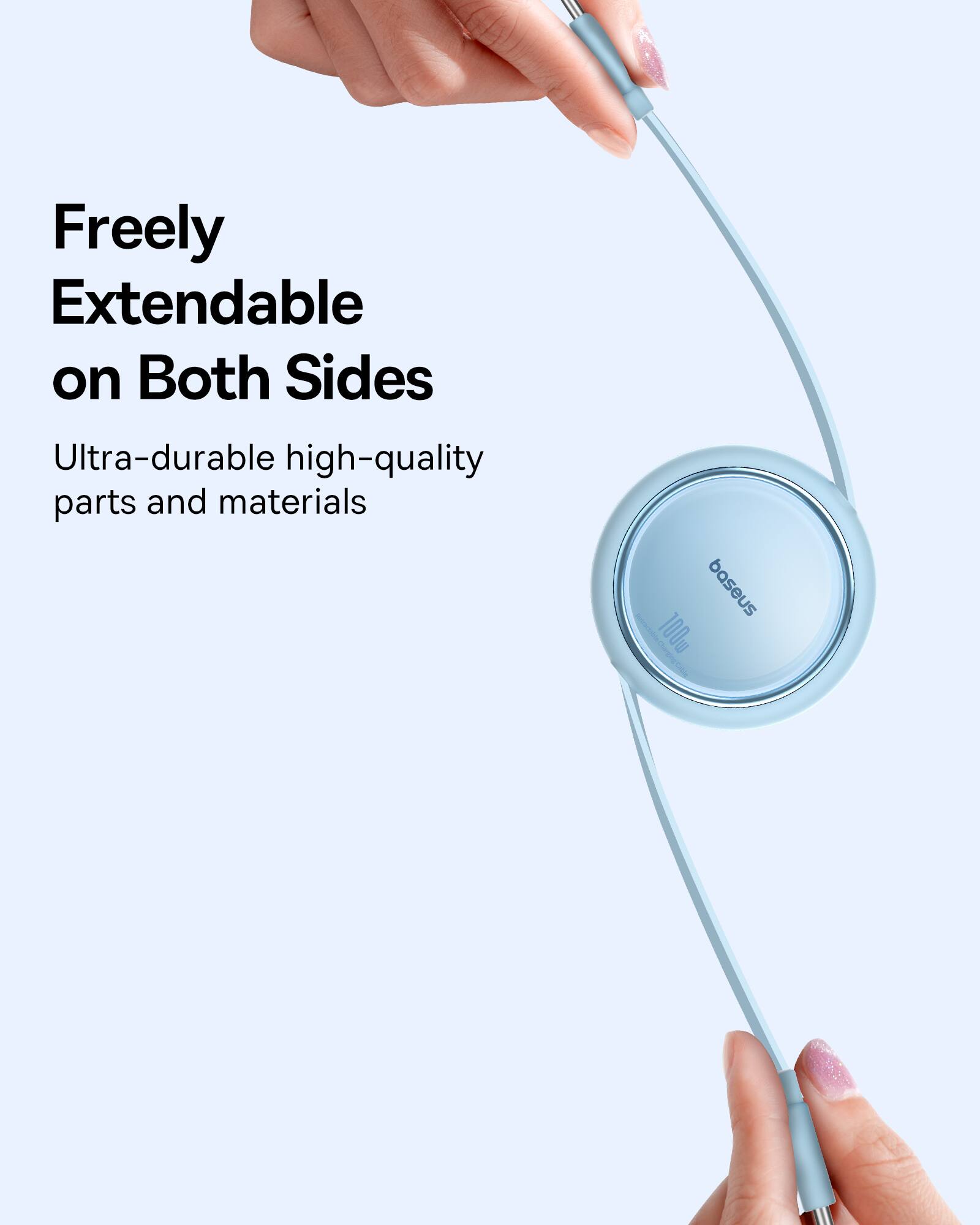 Freely Extendable on Both Sides: Ultra-durable high-quality parts and materials. Baseus 100W.
