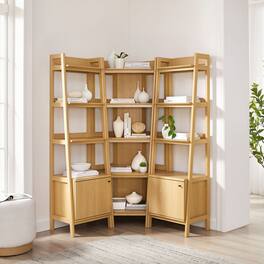 Bixby 3-piece Corner Bookshelf Set with Narrow Bookshelves by Modway - Oak