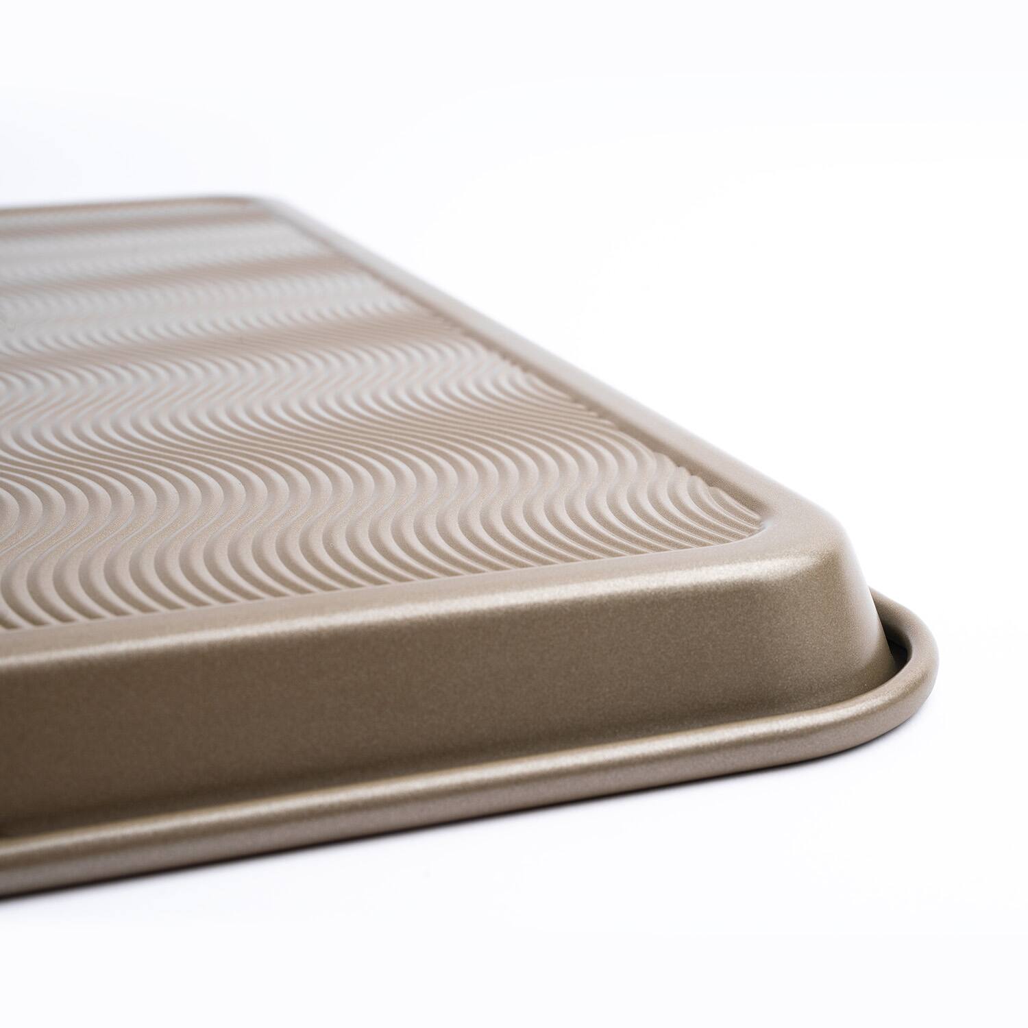 Alt View 3. Cuisipro - 13.5 x 9.5-Inch Rectangular Steel Nonstick Baking Sheet Pan - Brown.