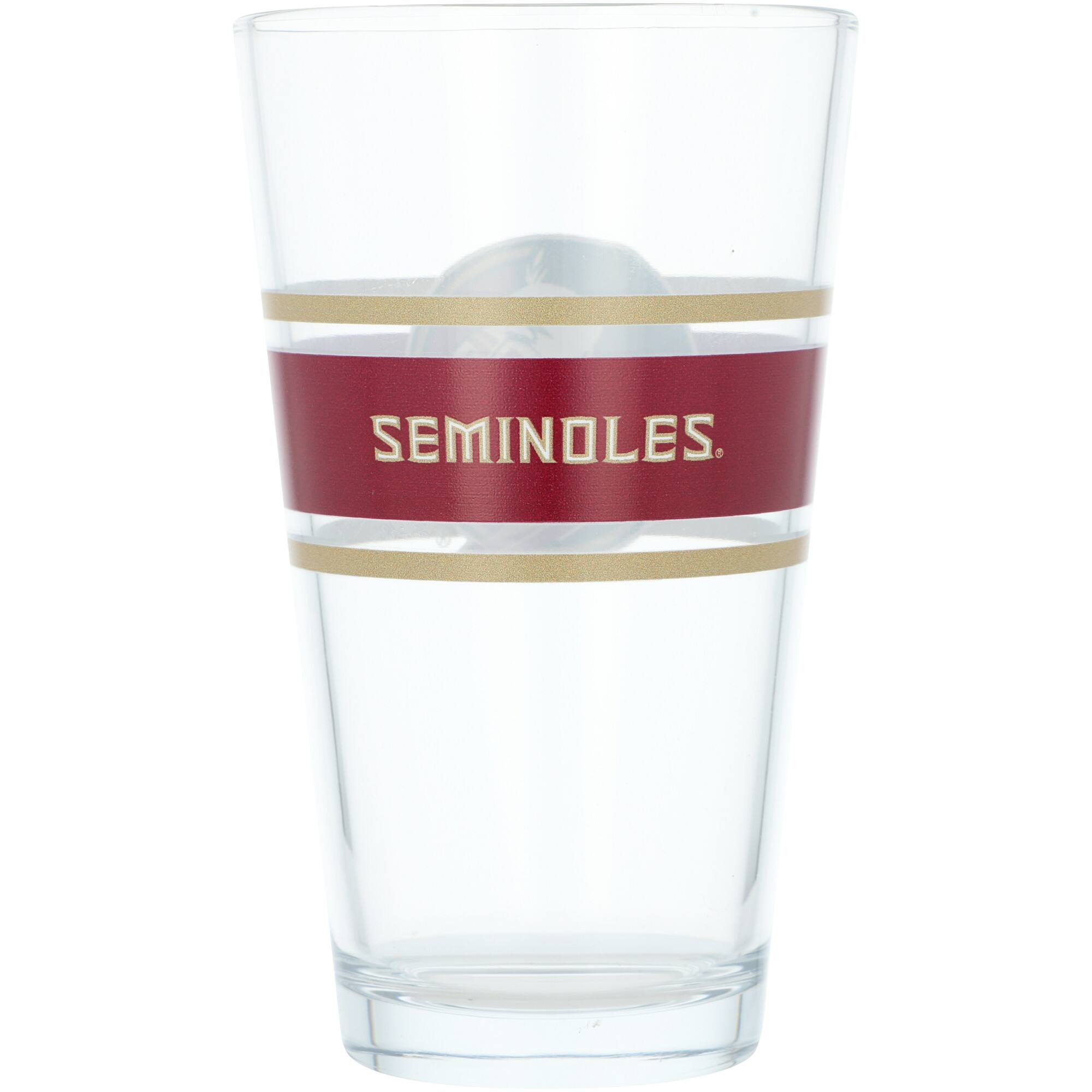Alt View 1. Logo Brands - Florida State Seminoles 16oz. Stripe Pint Glass - Multicolor.
