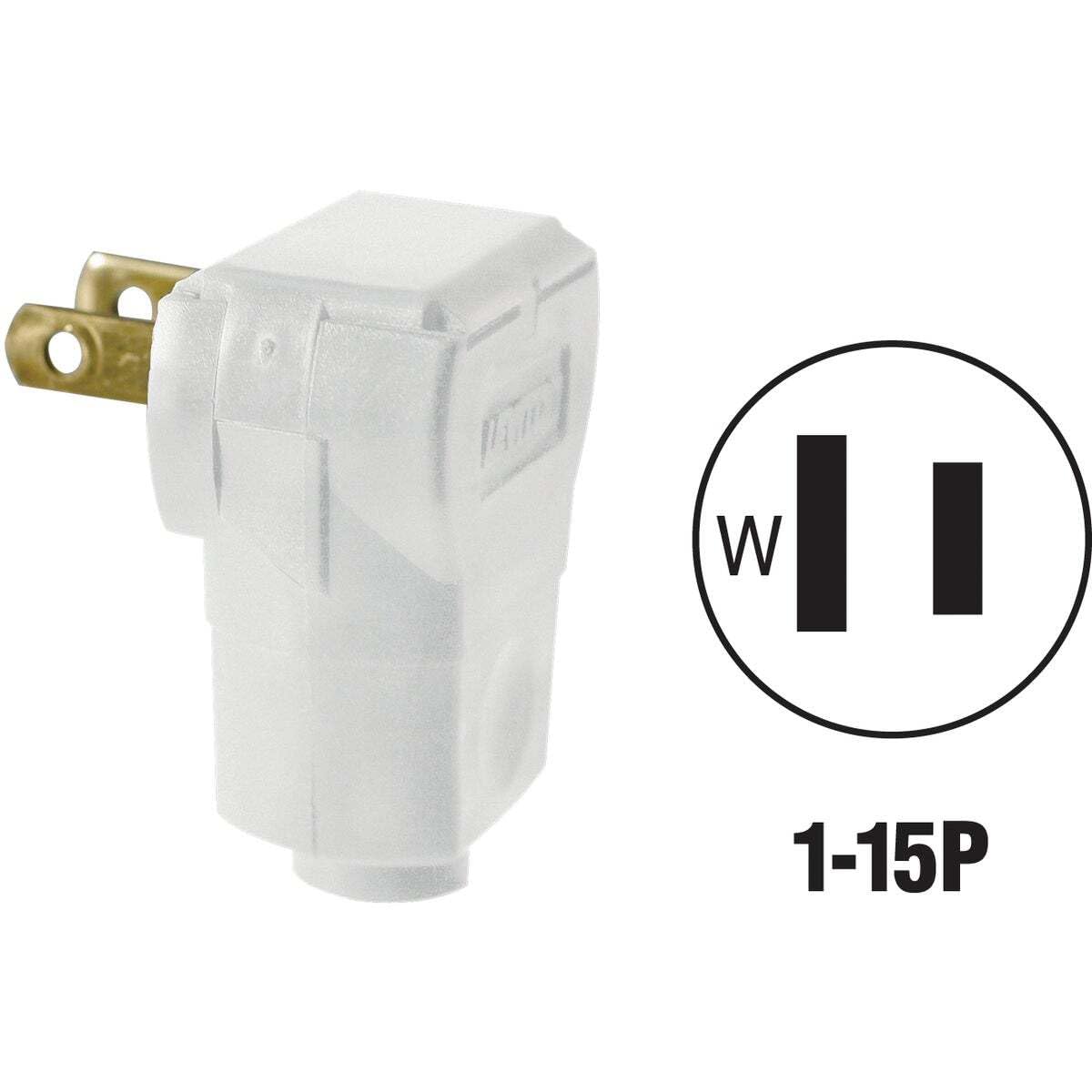 Left. Leviton - 010-101AN-W Residential Grade Straight Blade Angle Plug - White.