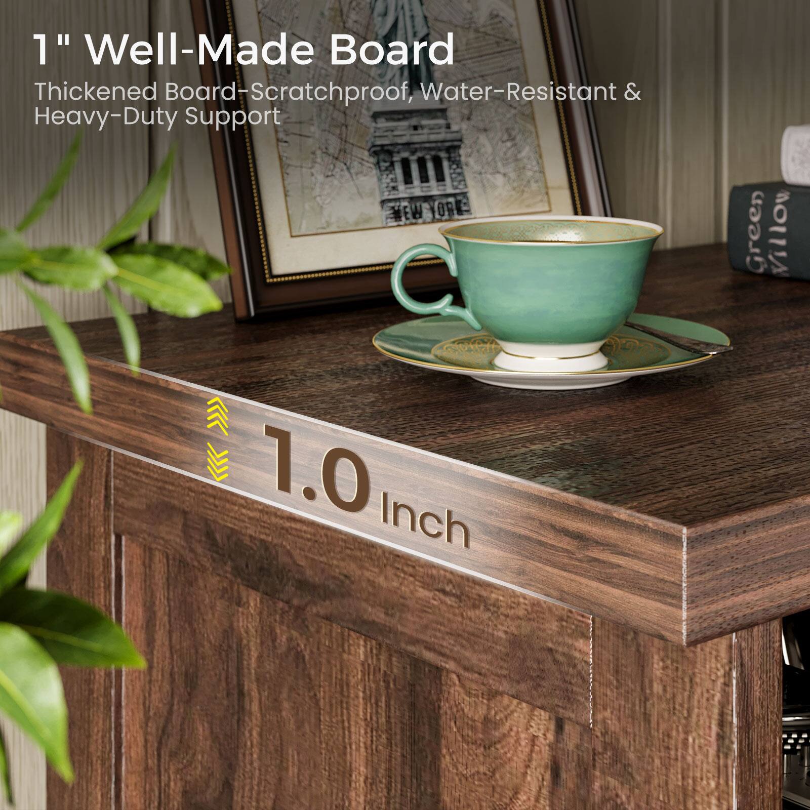 1" Well-Made Board  
Thickened Board-Scratchproof, Water-Resistant & Heavy-Duty Support  
1.0 Inch
