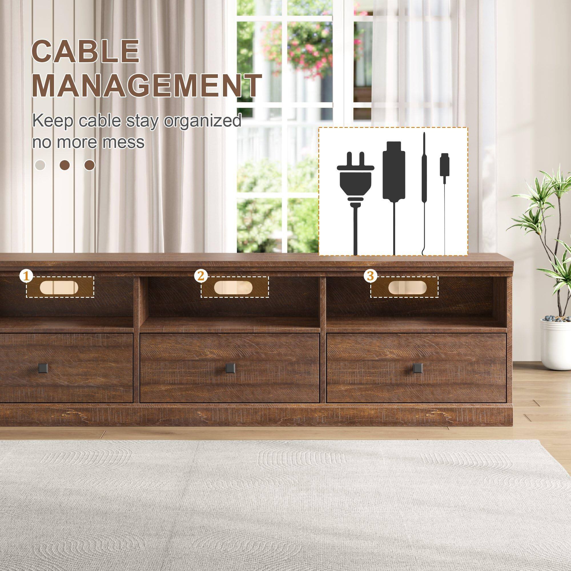 CABLE MANAGEMENT  
Keep cable stay organized no more mess  

1  
2  
3