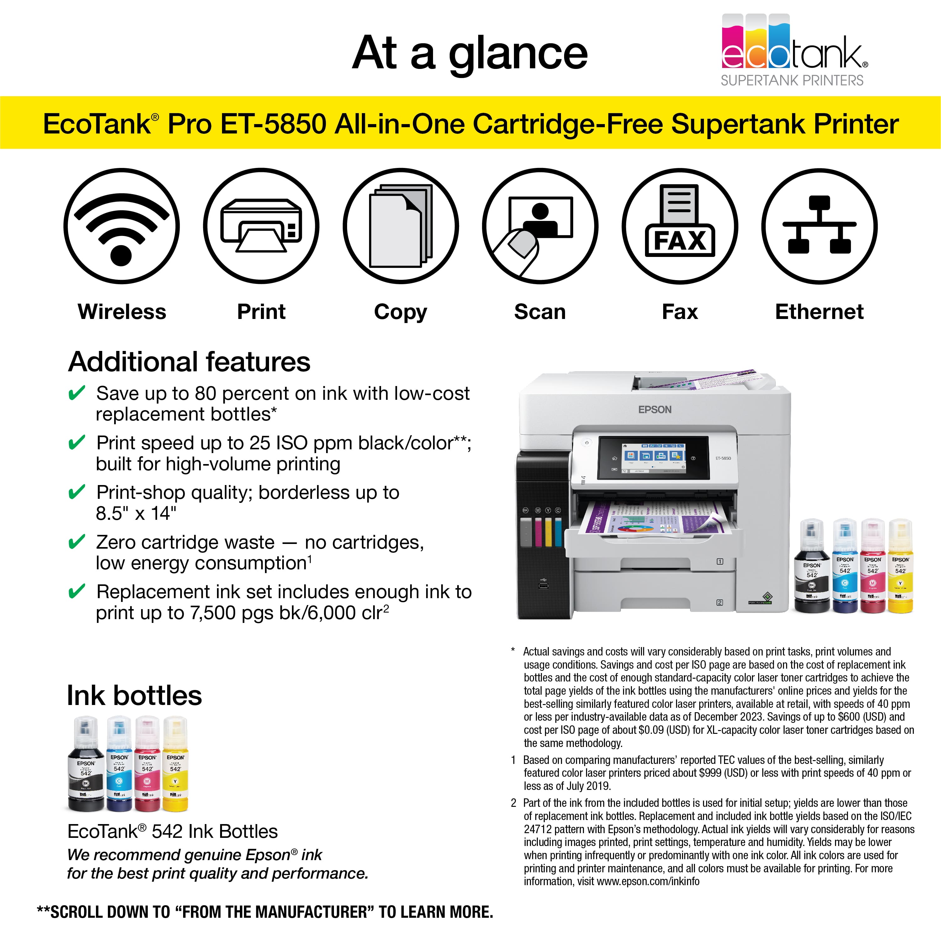 Epson – EcoTank Pro ET-5850 Wireless All-In-One Inkjet Printer – White Sansujyuku sansujyuku.com