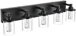 TECH SAFARI - Integrated Led Lighting Fixtures Over Mirror Bathroom Vanity Lights Crystal Bubble Glass With Dimmable col - Black LED-5 Light