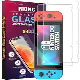 PARKER SLATER - 2-Pack Tempered Glass Screen Protector for Nintendo Switch 2017 – Anti-Scratch, Anti-Shatter, Bubble-Free