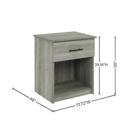 FurniFact - Nightstand with Handle - French Oak Grey