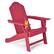 Front. Costway - Patio Adirondack Chair Weather Resistant Garden Deck with Cup Holder - Red.