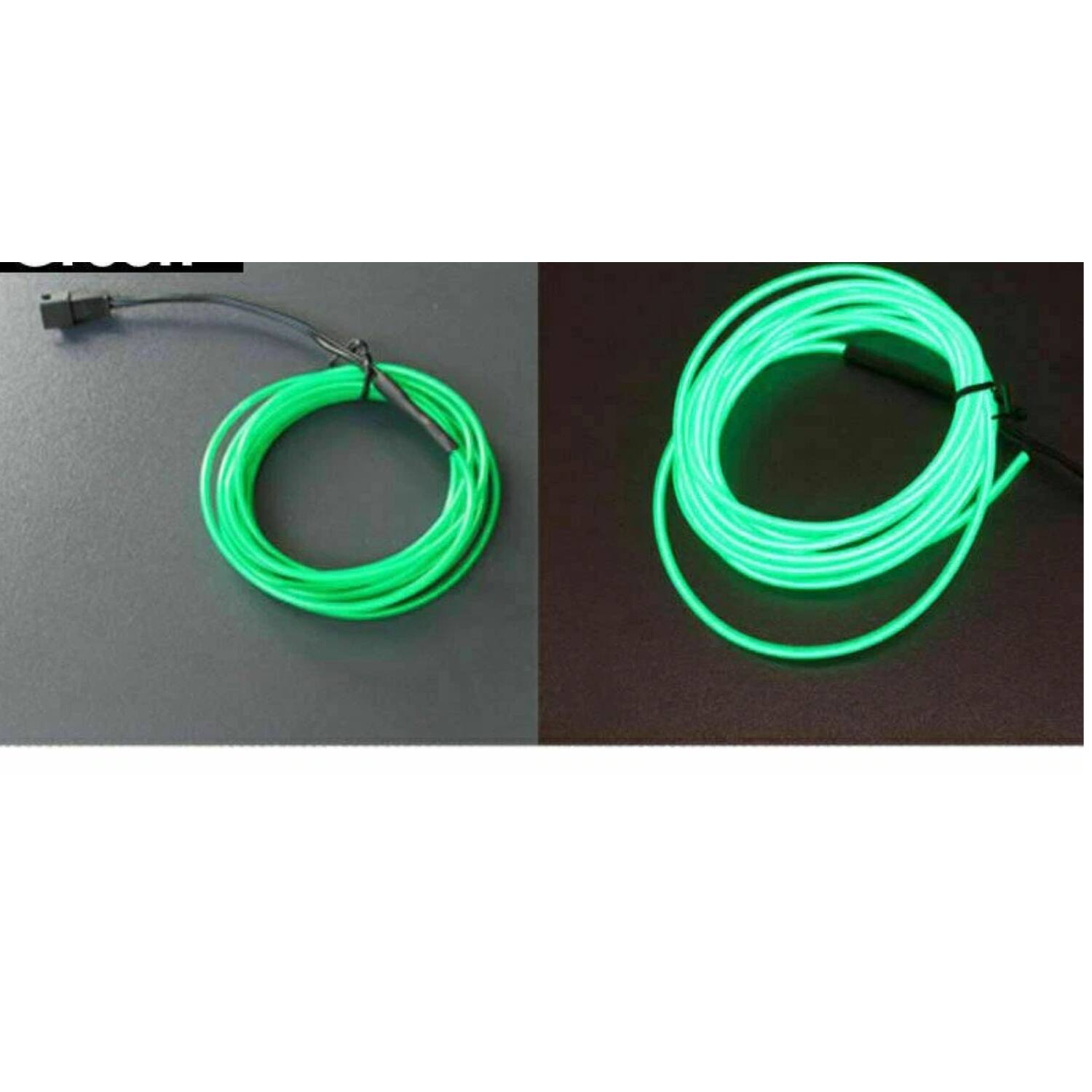 Back. Home Collection - 9.84Ft Battery Powered Neon LED EL Wire String Light Green - Green.