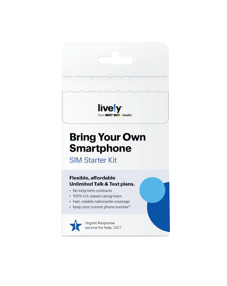 Lively Mobile Plus Accessory Kit R5 Lively® Lively SIM/eSIM– Unlimited Talk and Text with Access to ...