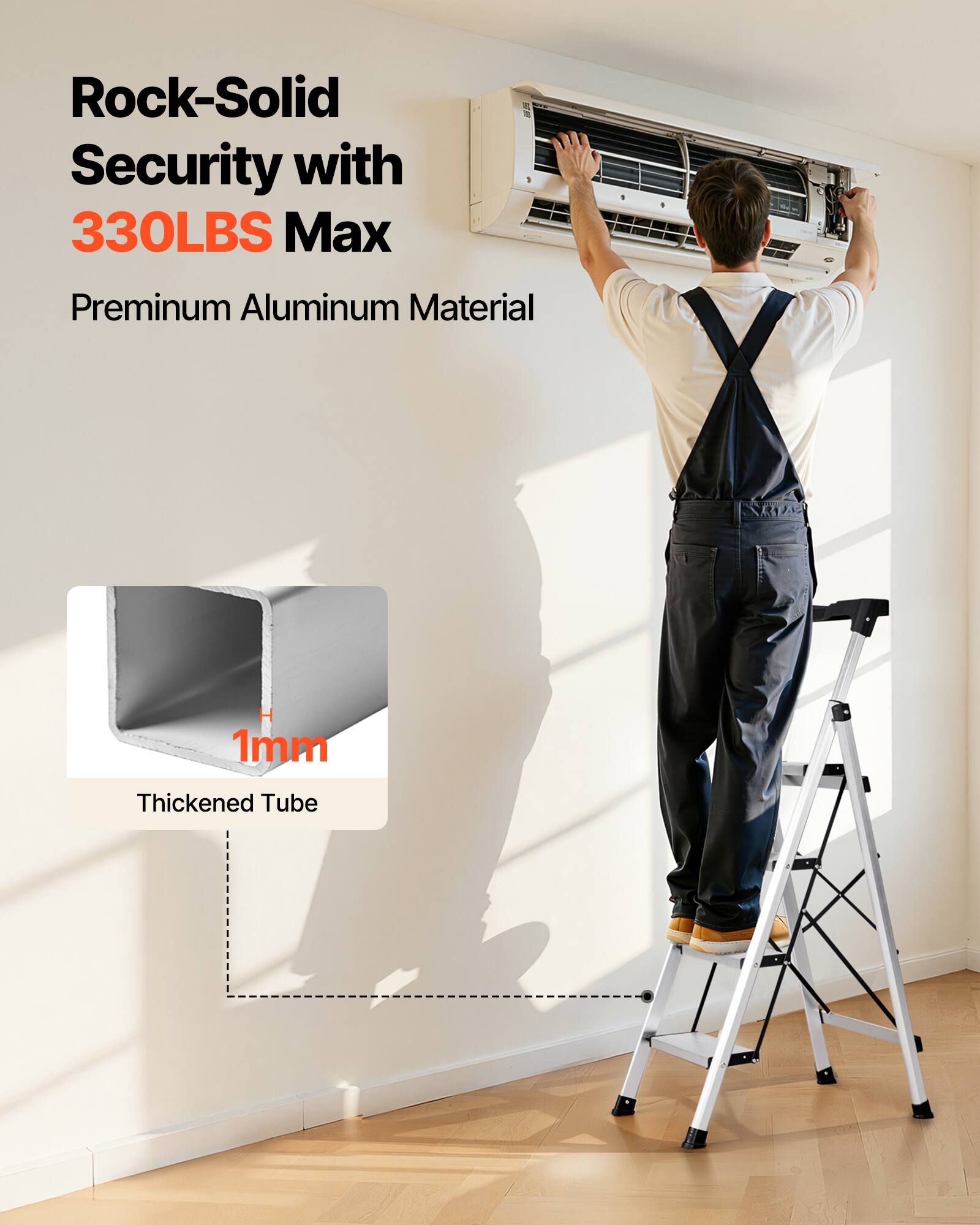 Rock-Solid Security with 330LBS Max Premium Aluminum Material 1mm Thickened Tube
