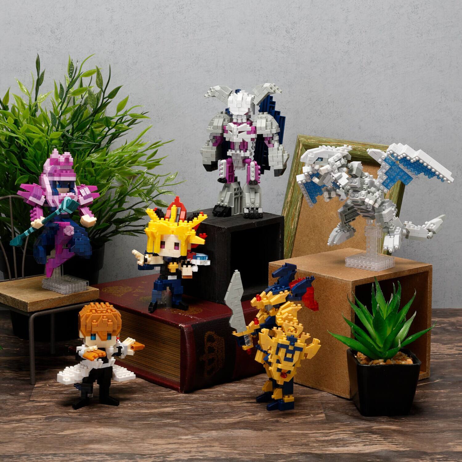 Alt View 3. Bandai - Nanoblock - Yu-Gi-Oh! Duel Monsters - Character Collection - Blue-Eyes White Dragon Building Kit   - COLLECTIBLES - Multicolor.