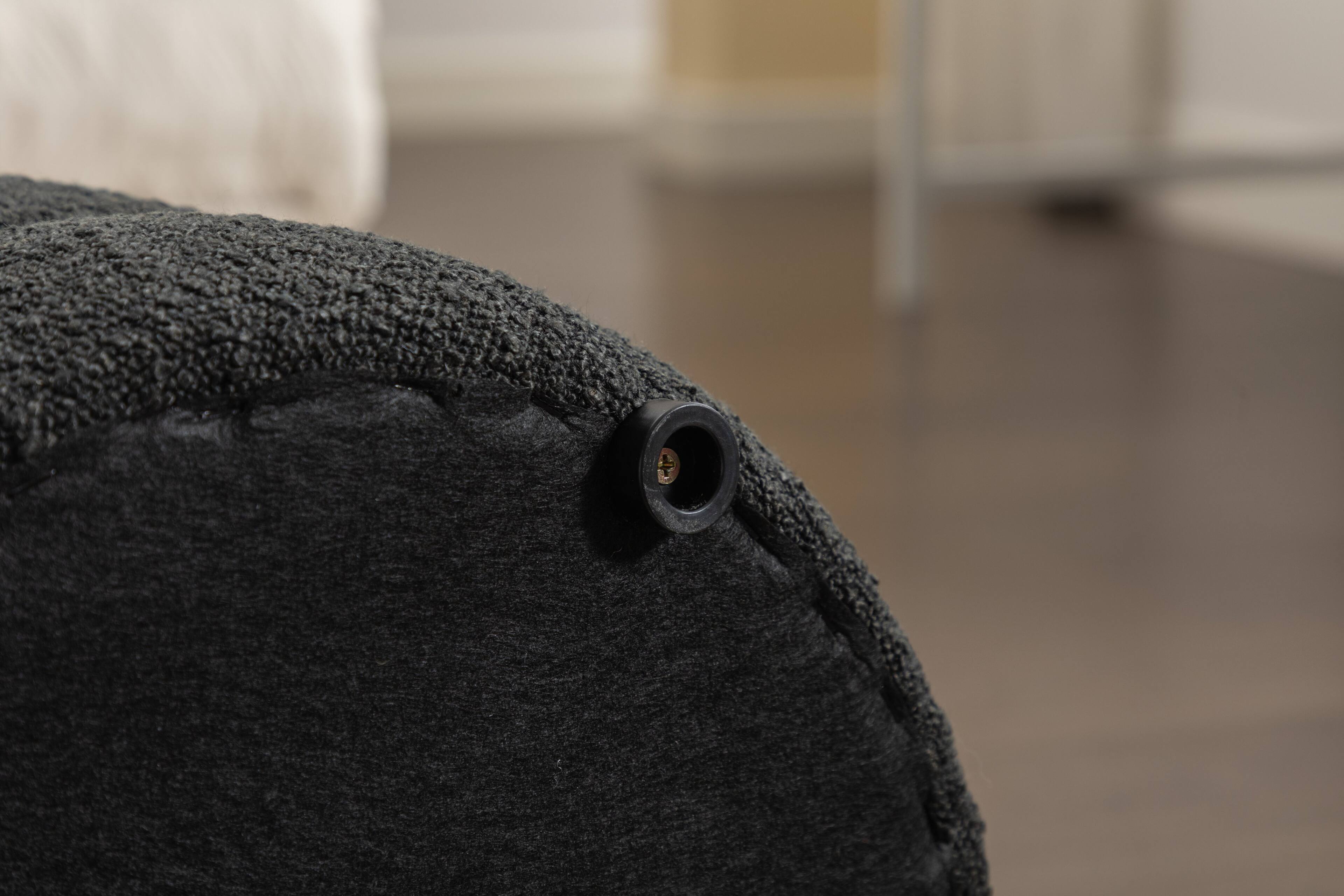 Alt View 6. GOODSILO - Soft Velvet Round Ottoman Footrest Stool with Wooden Frame for Living Room and Bedroom Comfortable Seating - Black.