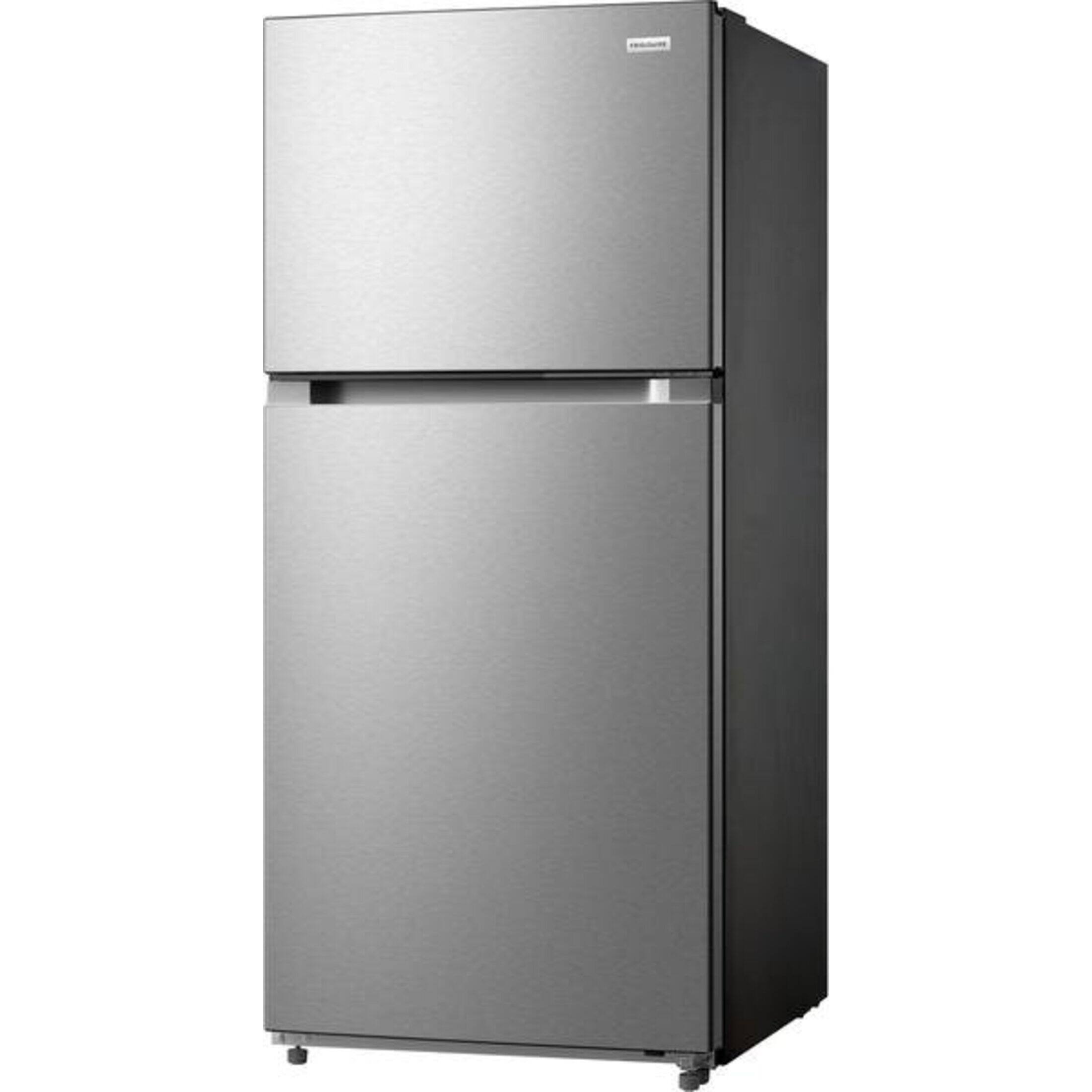 Angle. Frigidaire - 19 Cu. Ft. Garage Ready Top Freezer Refrigerator - Stainless Steel.