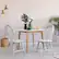 Left. Costway - Set of 4 Vintage Windsor Dining Side Chair Wood Spindleback Kitchen Room - White.