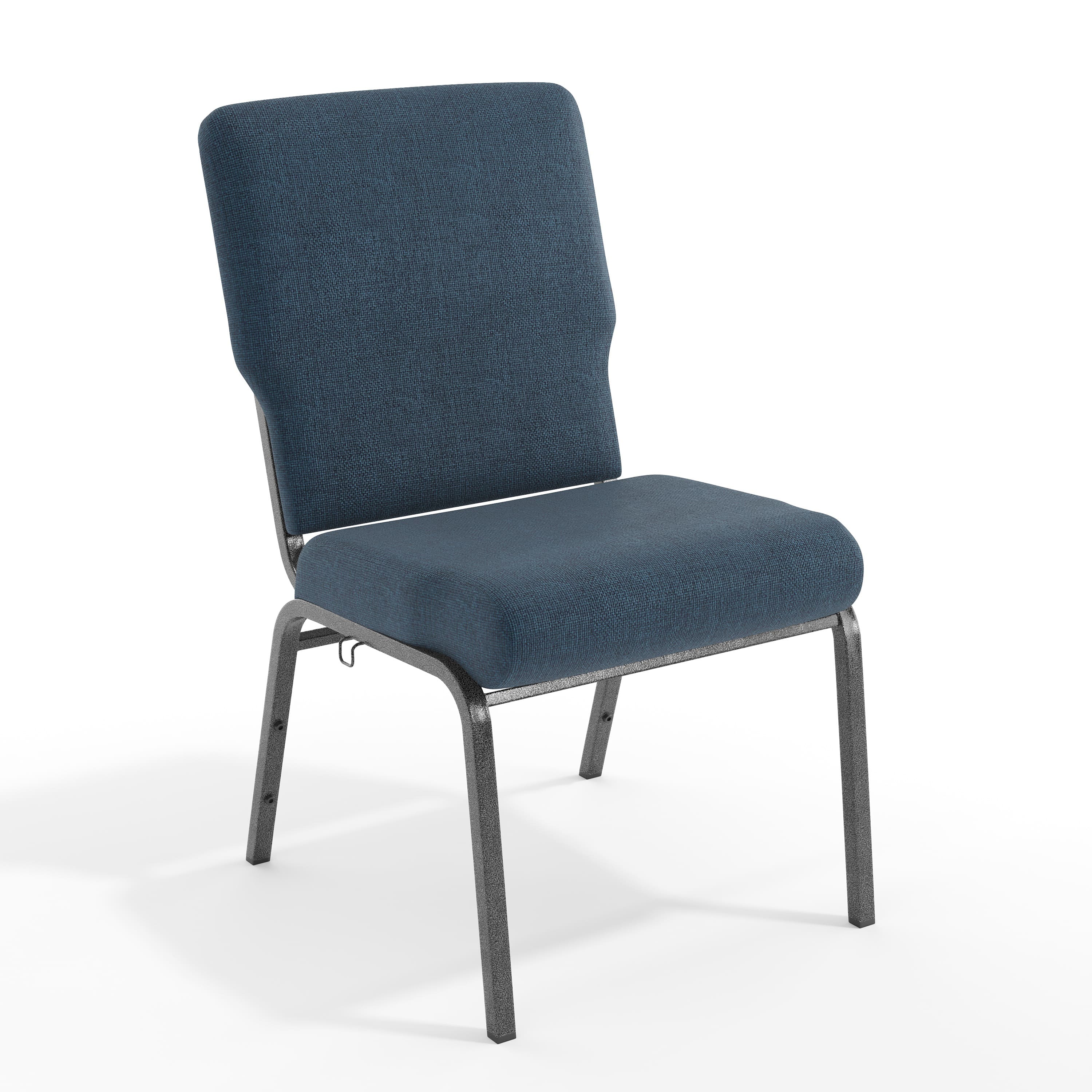 Photos - Chair Oliver Emma +  - 20.5 in. Molded Foam Church  - Navy Fabric/Silver Vein Frame 
