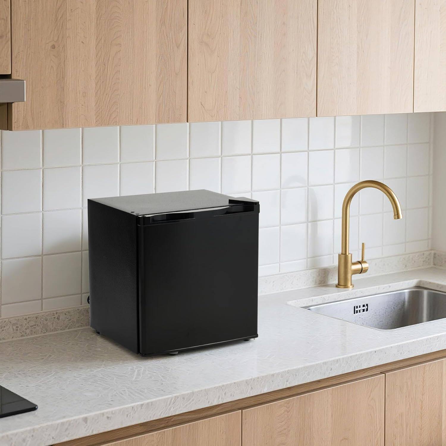 Alt View 4. Homhougo - 1.7 Cu Ft Mini Fridge with Freezer, Ultra Quiet Compact Fridge, Black - ‎Black.