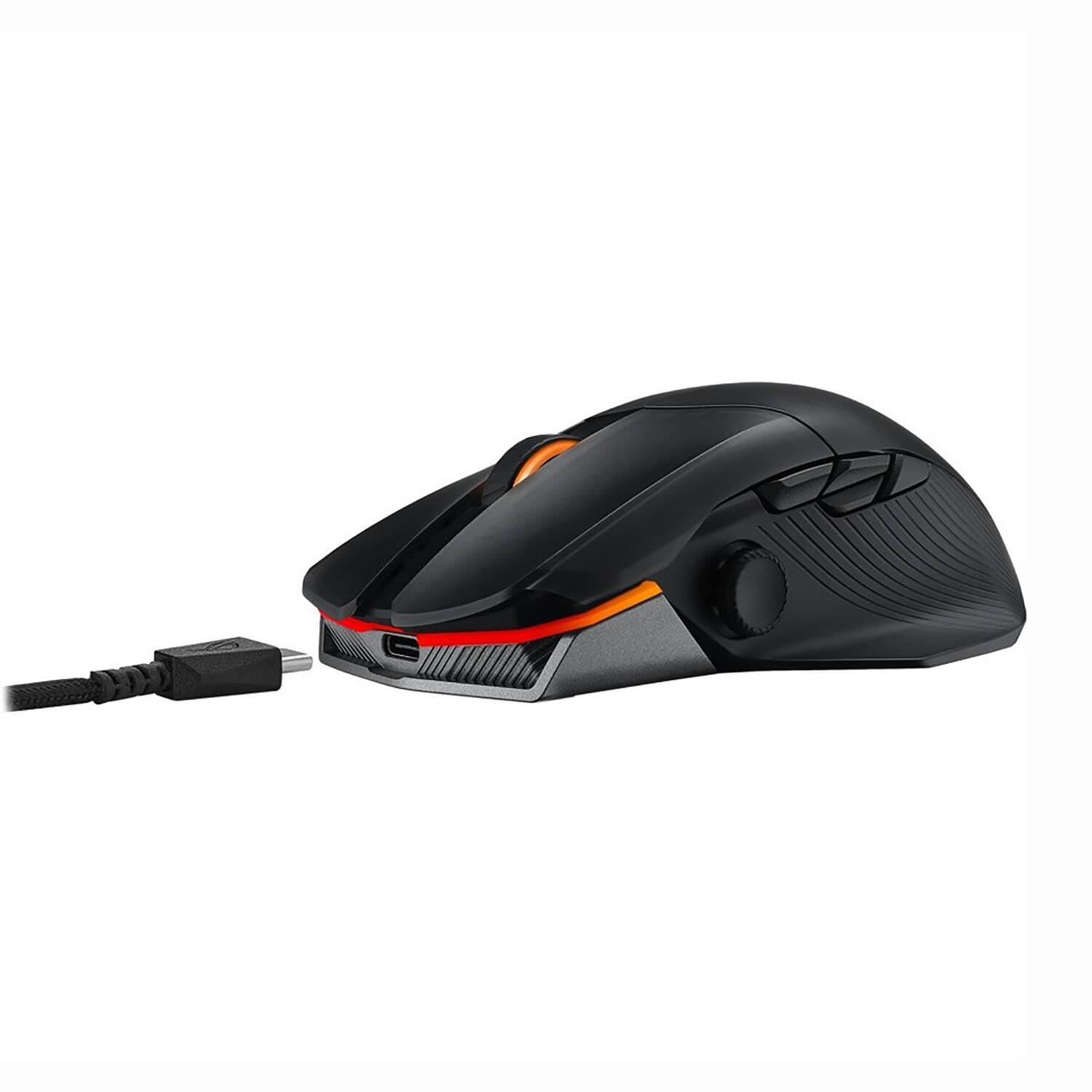 Alt View 11. ASUS - ROG Chakram X Wired or Wireless Optical Gaming Mouse with Aura Sync RGB lighting - Translucent Black and Silver.