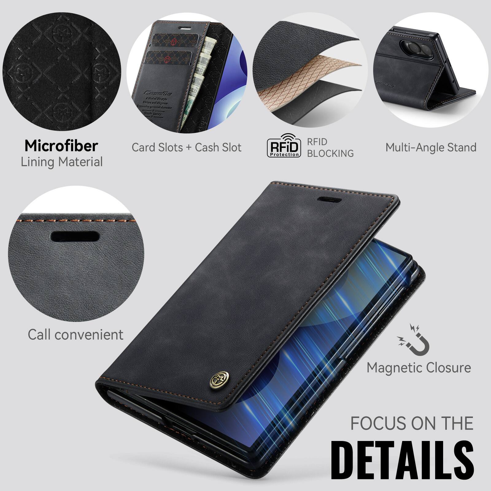 Cosefie India R

Microfiber Lining Material
Card Slots + Cash Slot
RFID Protection BLOCKING
Multi-Angle Stand
Call convenient
Magnetic Closure
FOCUS ON THE DETAILS