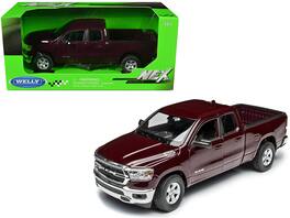 2019 RAM 1500 Pickup Truck "NEX Models" Series 1/27 Diecast Model Car by Welly - Dark Red Metallic