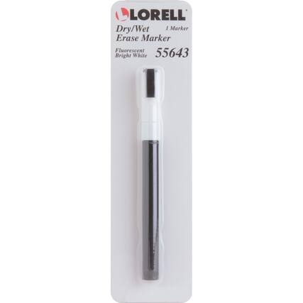 LORELL Dry/Wet Erase Marker Fluorescent Bright White 55643