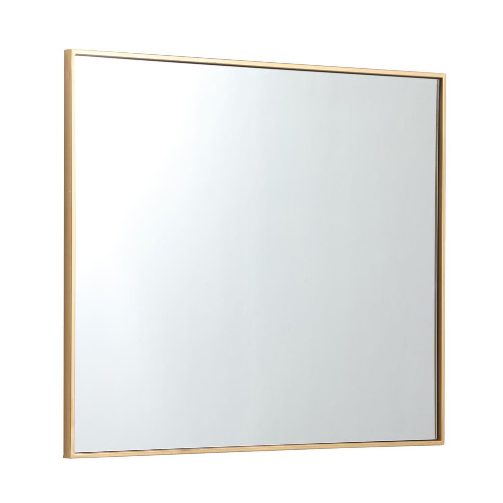 Alt View 2. Elegant Decor - Metal frame rectangle mirror 30 inch in Brass - Brass.