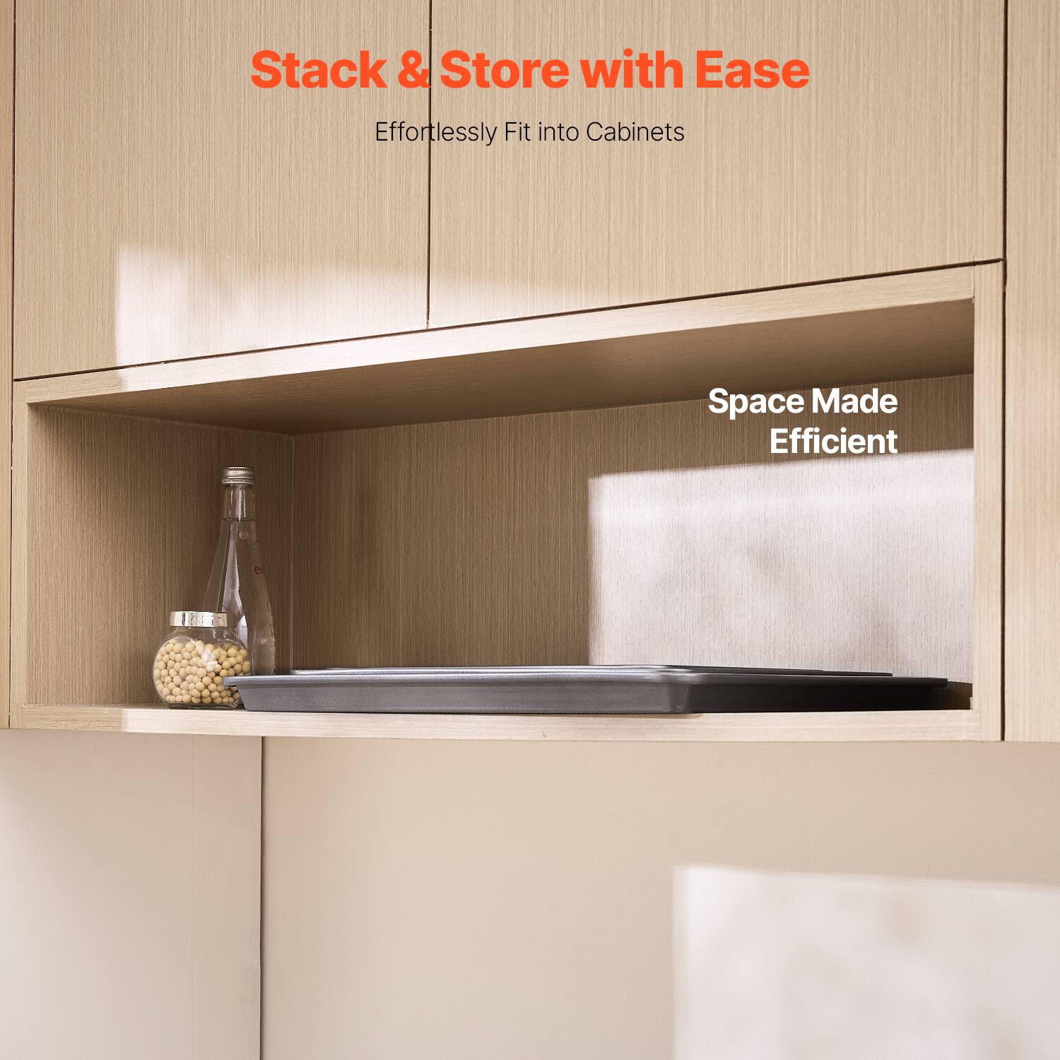 Stack & Store with Ease  
Effortlessly Fit into Cabinets  

Space Made Efficient