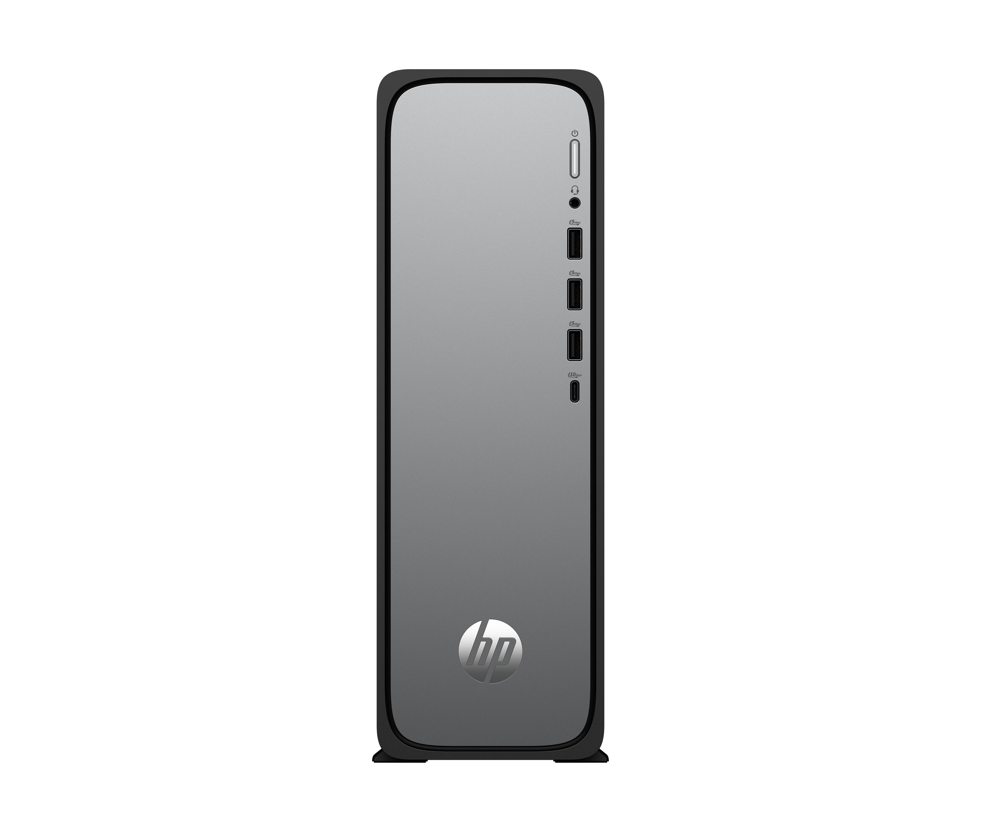 Left. HP - HP OmniDesk Slim Desktop PC S03-0010 Intel Processor 300 8GB 256GB Intel UHD Graphics 710 Windows 11 Home - Silver.