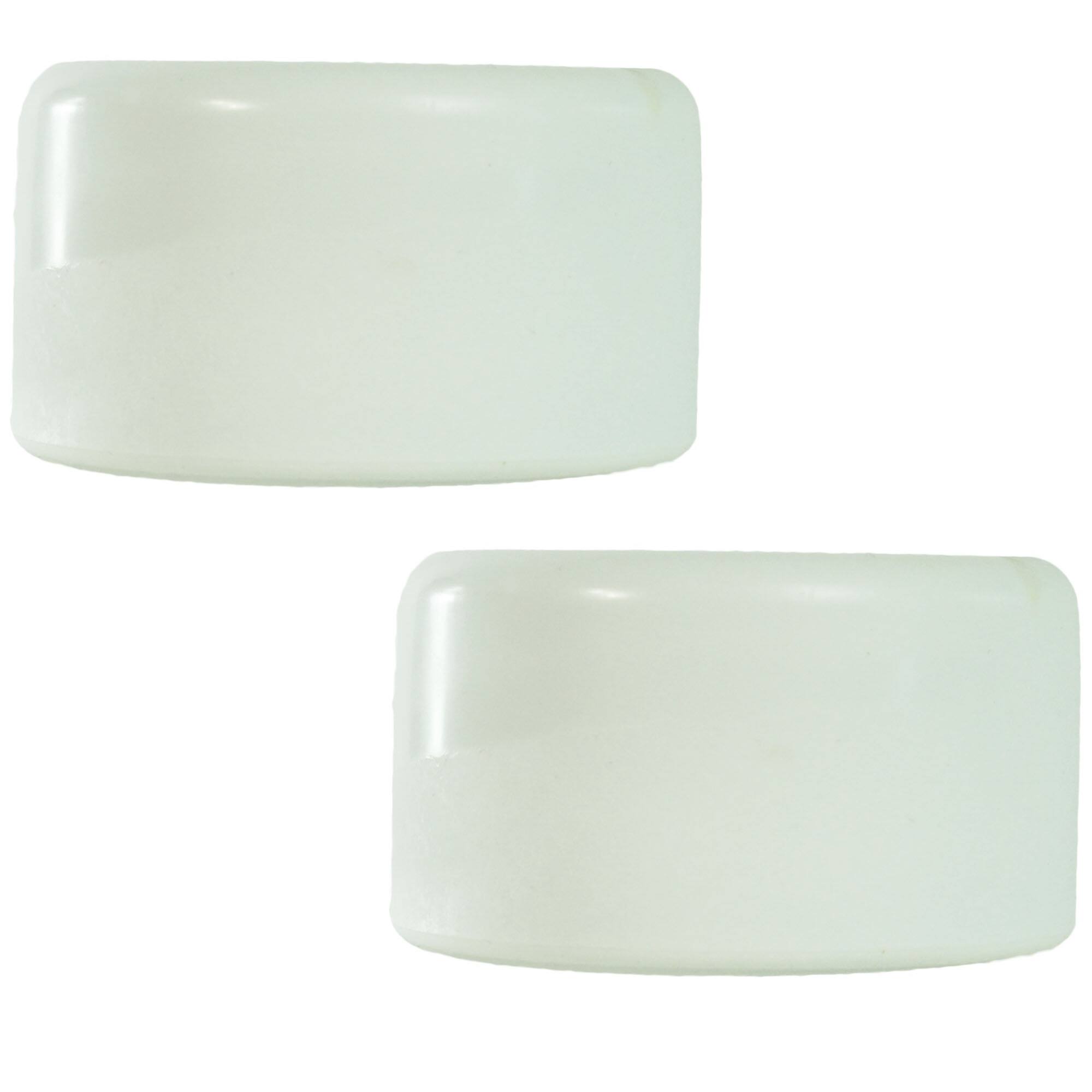 Front. Pool Central - Set of 2 Smooth White Swimming Pool Ladder Bumper Cap Plugs 2.25" - White.