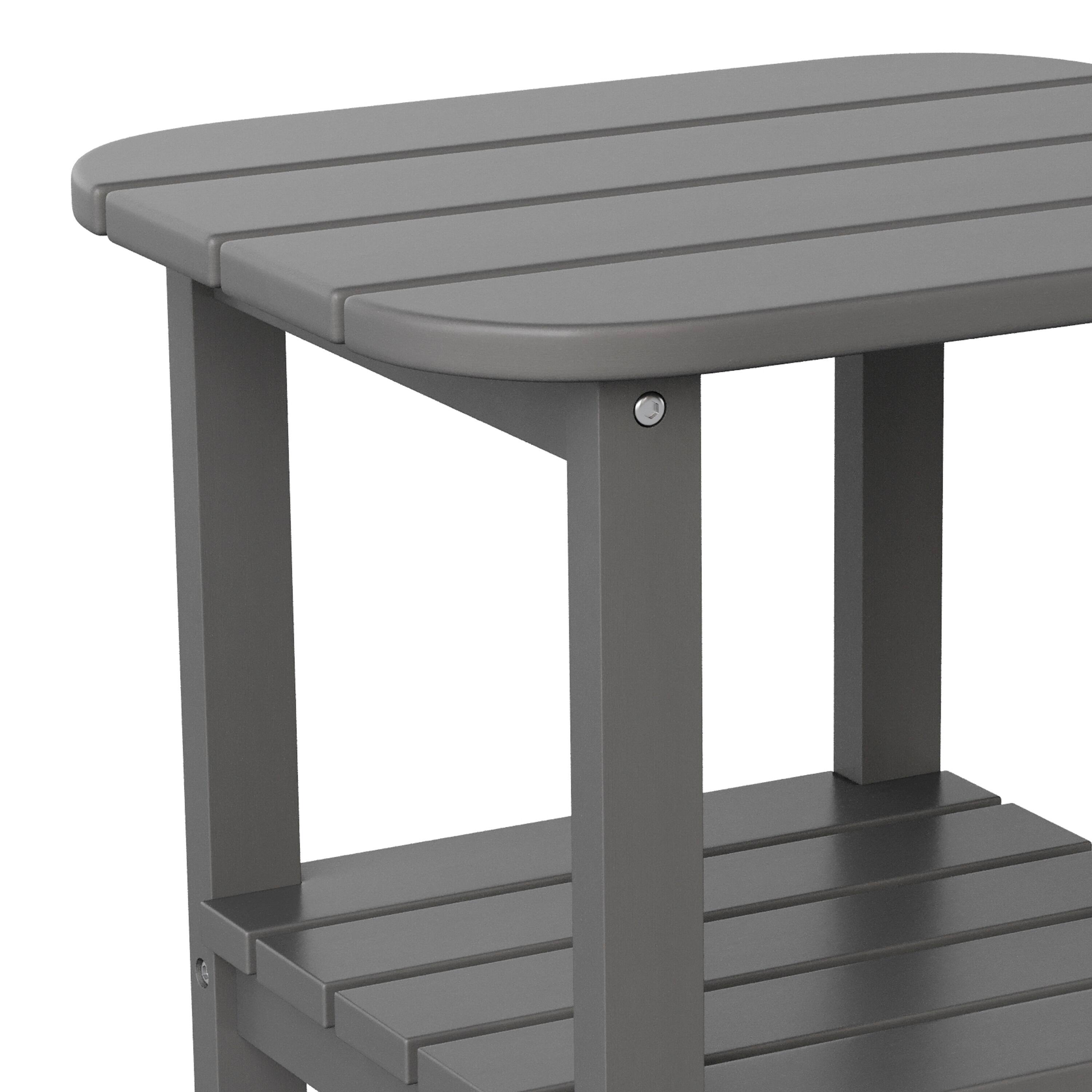 Alt View 9. Emma + Oliver - Tiverton Two Tier Polyresin Adirondack Side Table - All-Weather for Indoor/Outdoor Use - Gray.