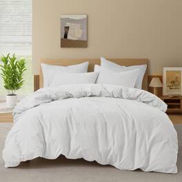 Peace Nest - All Season 100% Cotton Soft and Breathable Duvet Cover Set - White
