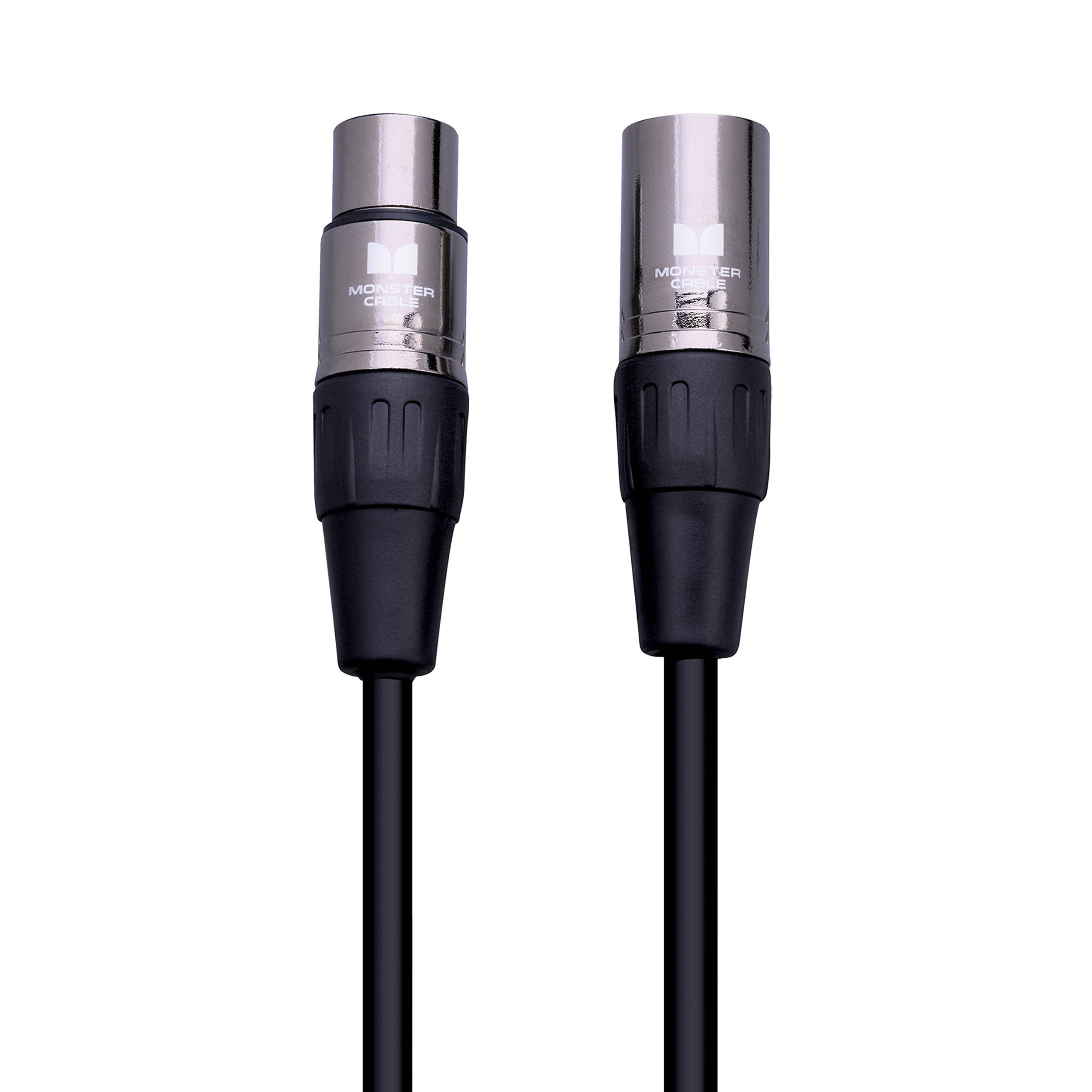 Monster - Classic 5 Ft Microphone Cable - 3-Pin XLR Male to XLR Female - Silver-Plated Contacts - Black
