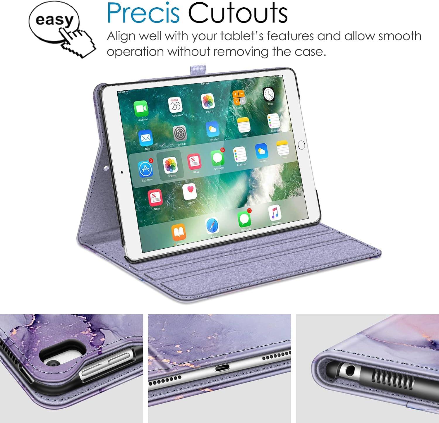 Precis Cutouts  
Align well with your tablet's features and allow smooth operation without removing the case.