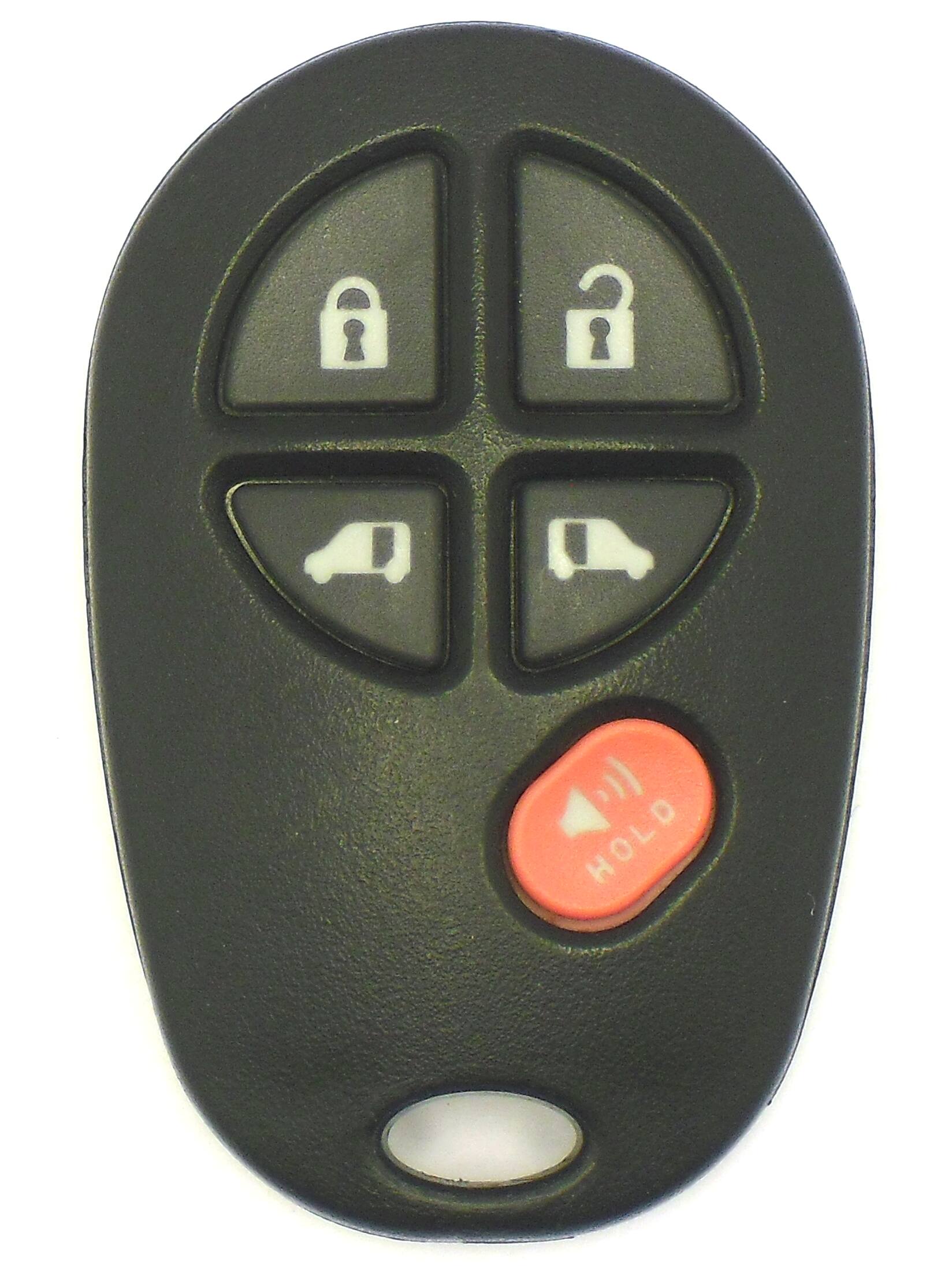 Front. Car Keys Express - Toyota Keyless Entry Remote - 5 Buttons (Lock, Unlock, Dual Sliding Doors, and Panic) - Black.