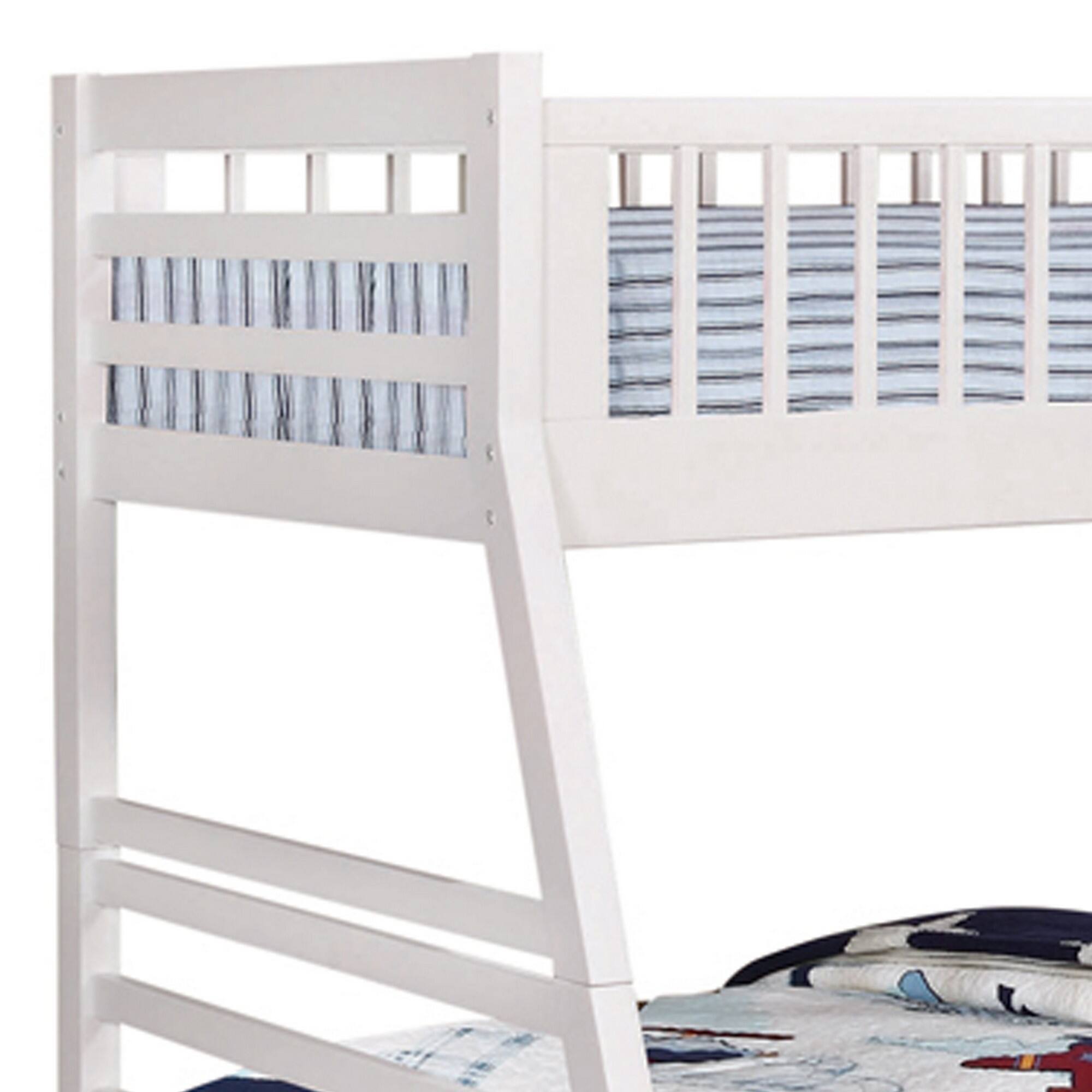 Alt View 3. Manhattan Lane - Wooden Twin Over Full Bunk Bed with Wheel Supported Bottom Drawers - White.