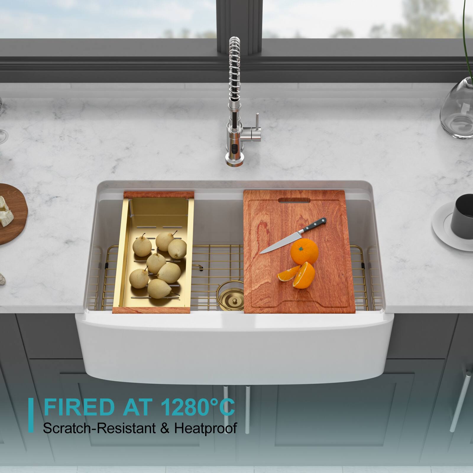 Fired at 1280°C  
Scratch-Resistant & Heatproof