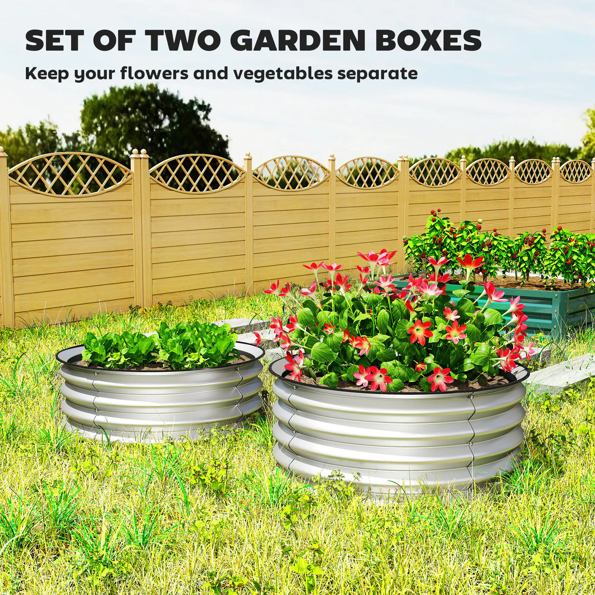 SET OF TWO GARDEN BOXES  
Keep your flowers and vegetables separate