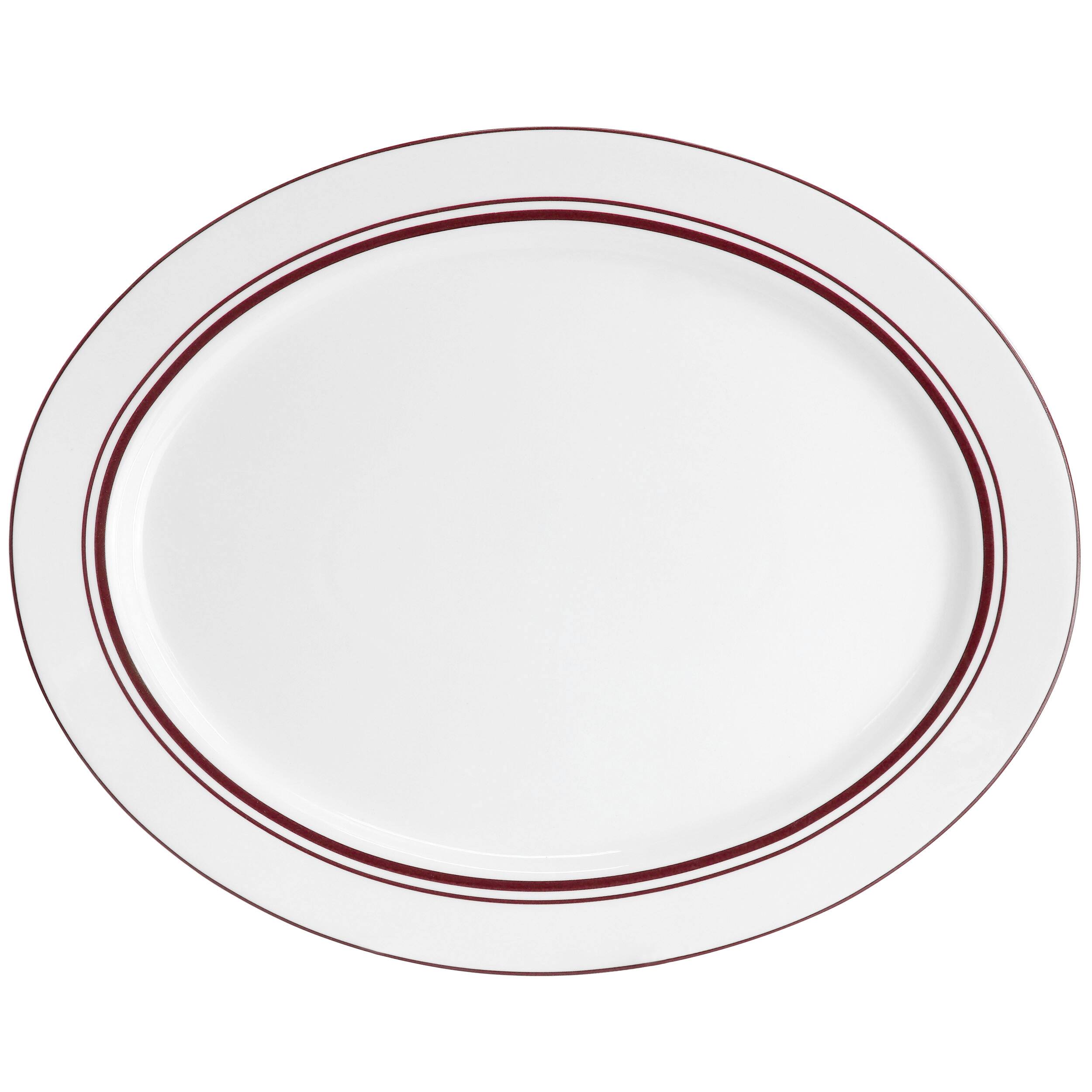 Alt View 2. Sur La Table - Sur La Table 2 Piece Le Marais New Bone 14 Inch Fine Ceramic Oval Platter Set in Brick - White.