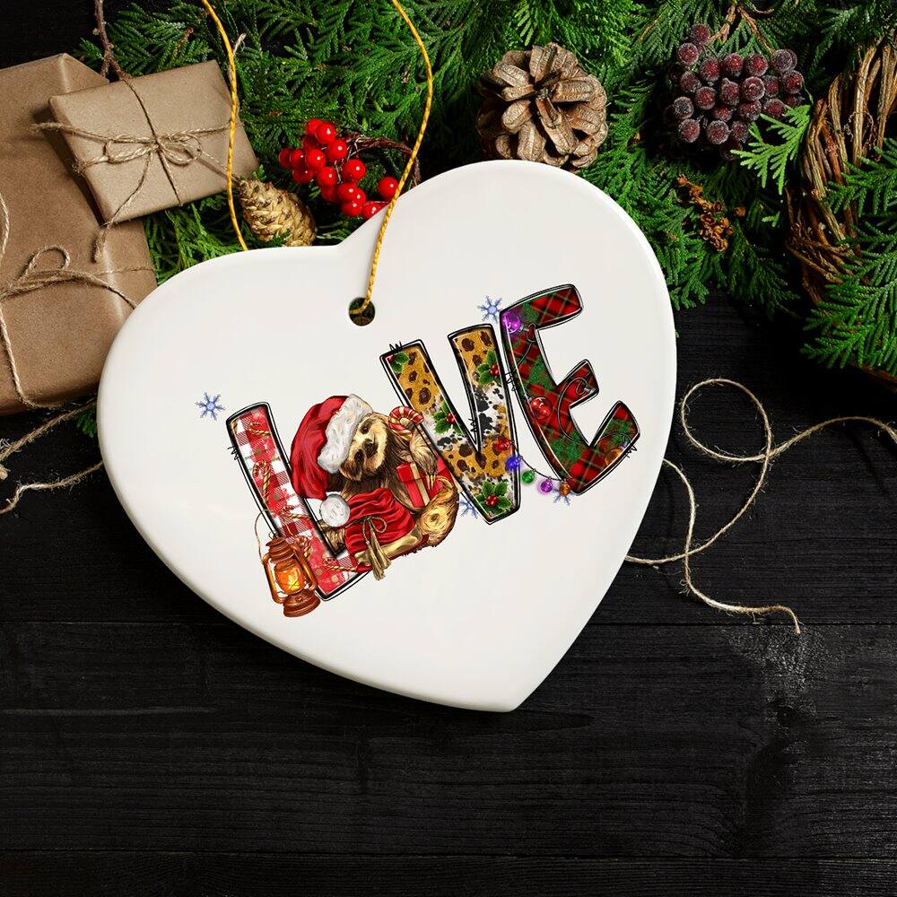 Back. OrnamentallyYou - Cozy Sloth Cheerful Christmas Ornament Lazy Cute Animal Holiday Decoration - Multi-colored.