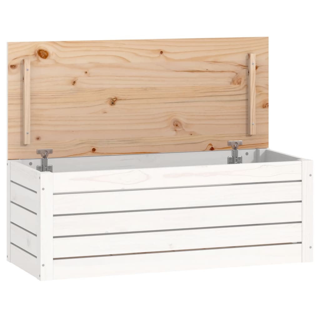 Alt View 1. Boyel Living - 35 in.W Rustic White Storage Box Rectangular Solid Pine Wood Large Storage Box - White.