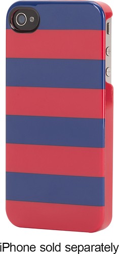  Griffin Technology - Cabana Stripes Hard Shell Case for Apple® iPhone® 4 and 4S - Blue/Red