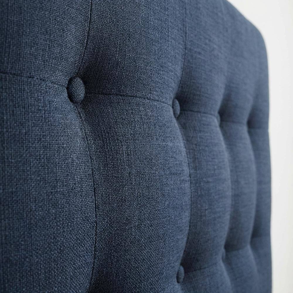 Back. FurniFact - Upholstered Twin Fabric Headboard with Soft Padding and Classic Design - Blue.