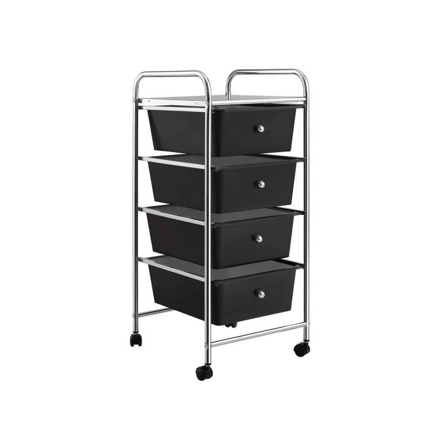 Angle. Kadyn - Filing Cabinet Office Drawers, Office Storage Cabinet,4-Drawer Cart Storage Bin Organizer Rolling with Plastic Drawers.