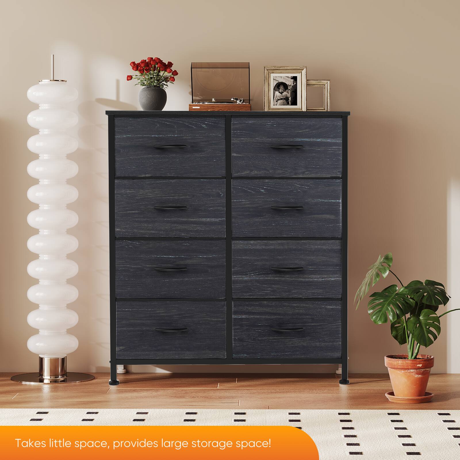 Sweetcrispy 8 Drawer Fabric Dresser，Tall Chest of Drawers Storage ...