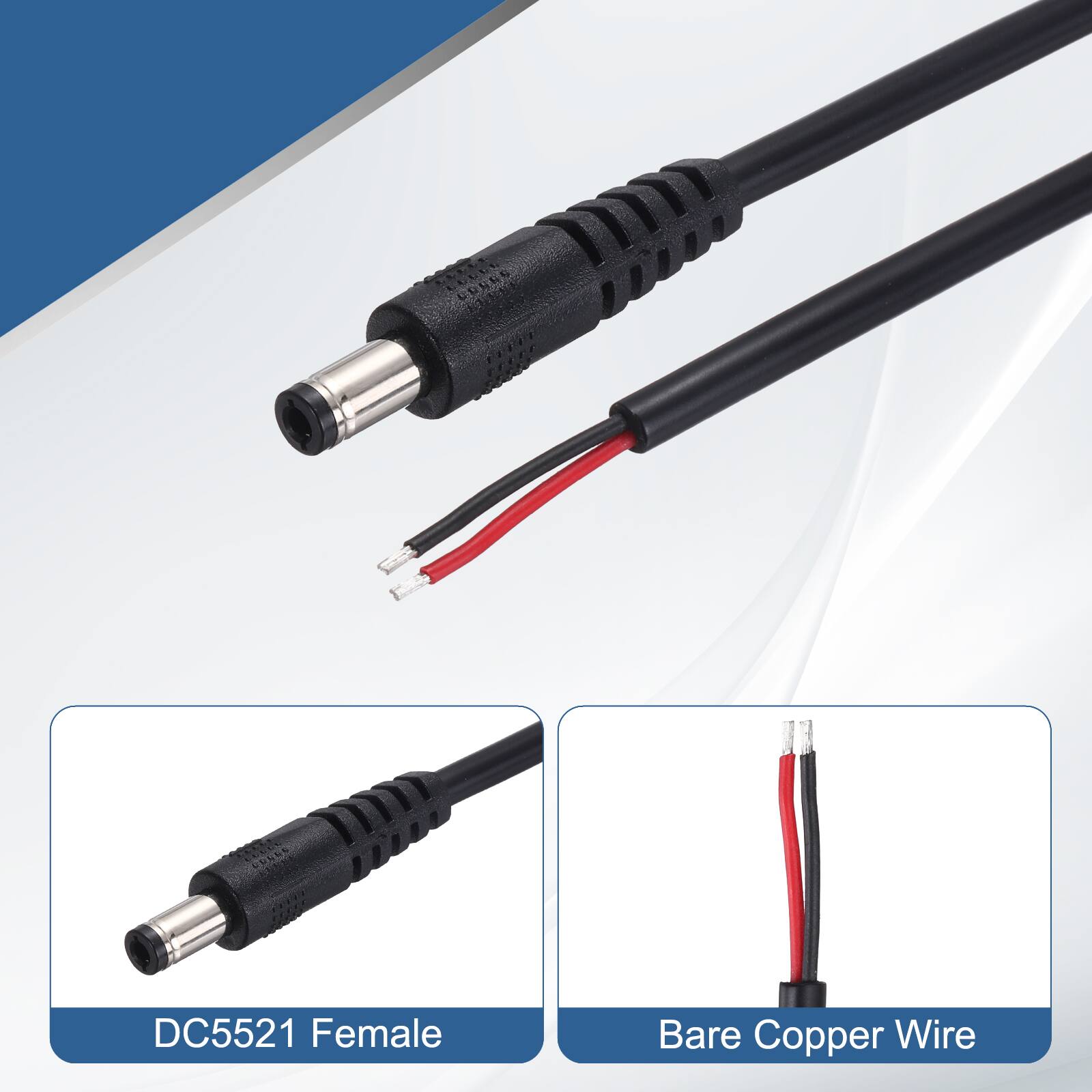 DC5521 Female Bare Copper Wire