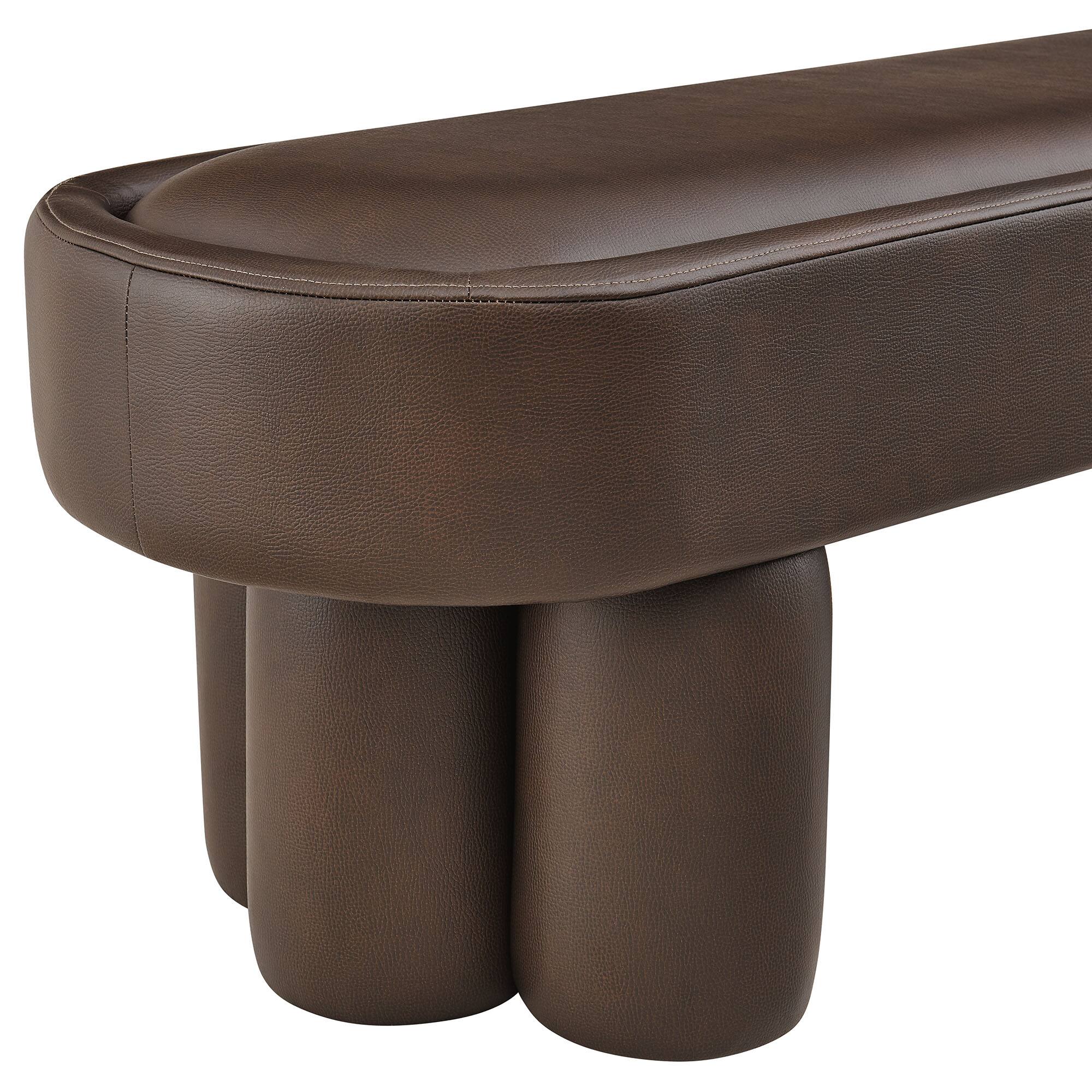 Alt View 4. Modway - Mossi 52-Inch Oval Vegan Leather Bench by Modway - Espresso.