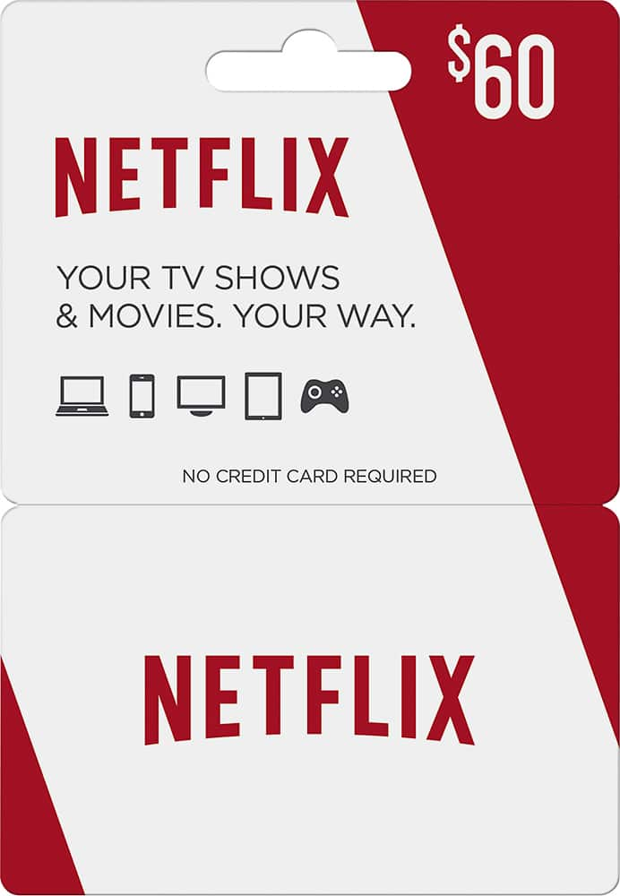 Netflix $60 Gift Card NETFLIX $60 - Best Buy