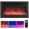 Front. Costway - Costway 36" Electric Fireplace Insert 1500W Recessed Fireplace Heaterwith Remote Control - Black.