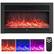 Front. Costway - Costway 36" Electric Fireplace Insert 1500W Recessed Fireplace Heaterwith Remote Control - Black.