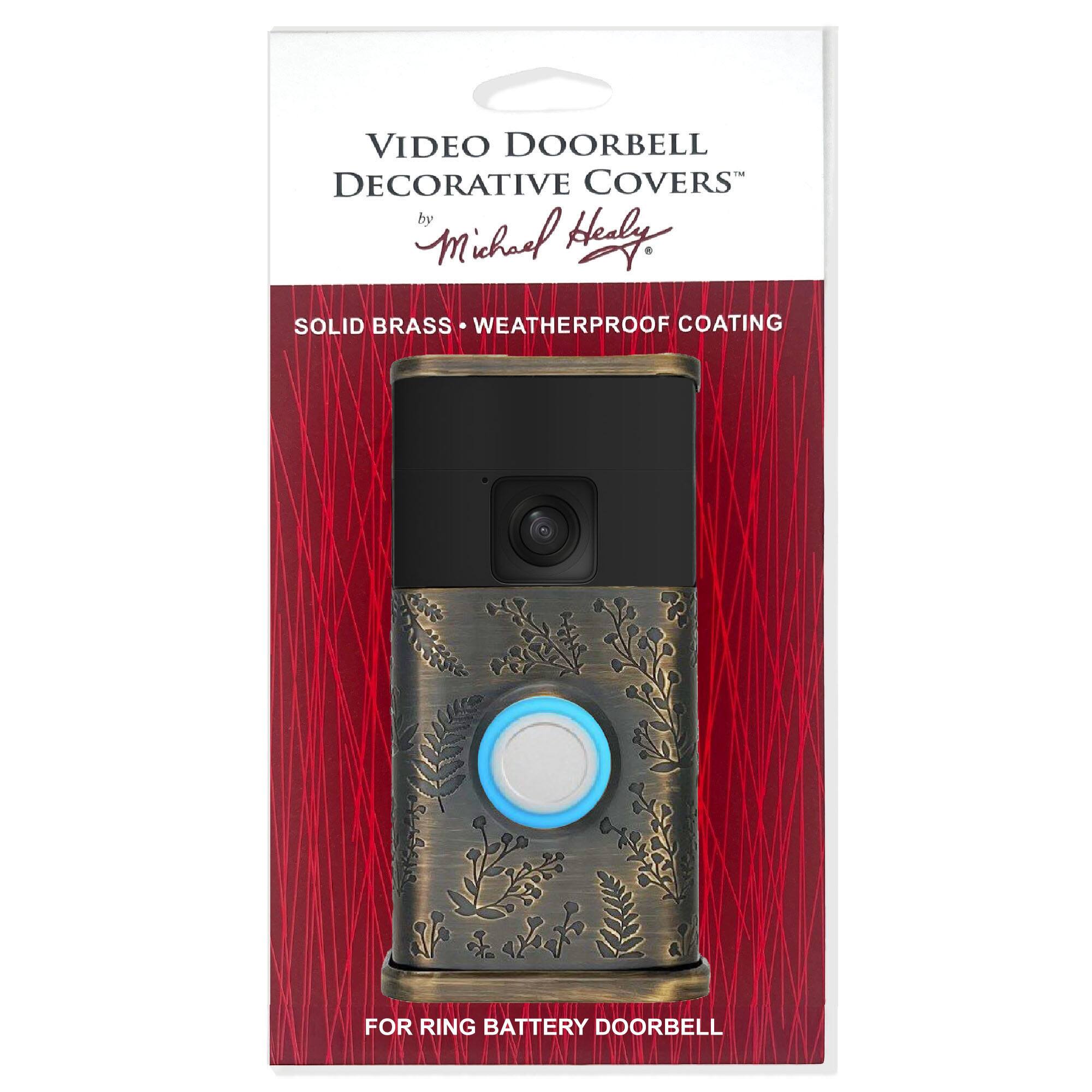 VIDEO DOORBELL DECORATIVE COVERS by Michael Hely - SOLID BRASS WEATHERPROOF COATING FOR RING BATTERY DOORBELL